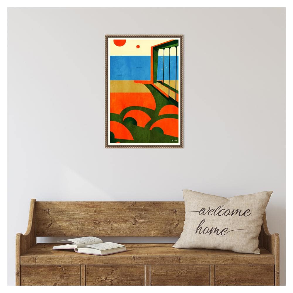 Amalfi Coast Abstract Canvas Print with Beaded Frame, 16 x 23