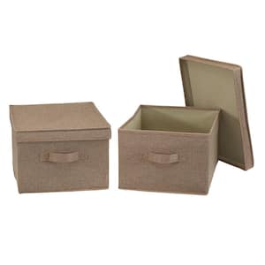 2-Piece Large Storage Box in Latte Linen