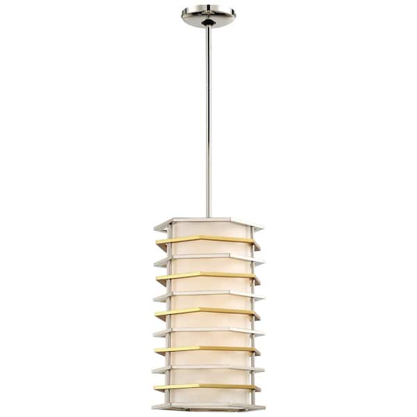 George Kovacs Levels 100-Watt Equivalence Integrated LED Polished Nickel with Honey Gold Pendant