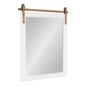 Skylan 24.00 in. W x 30.25 in. H White Rectangle Glam Framed Decorative Wall Mirror