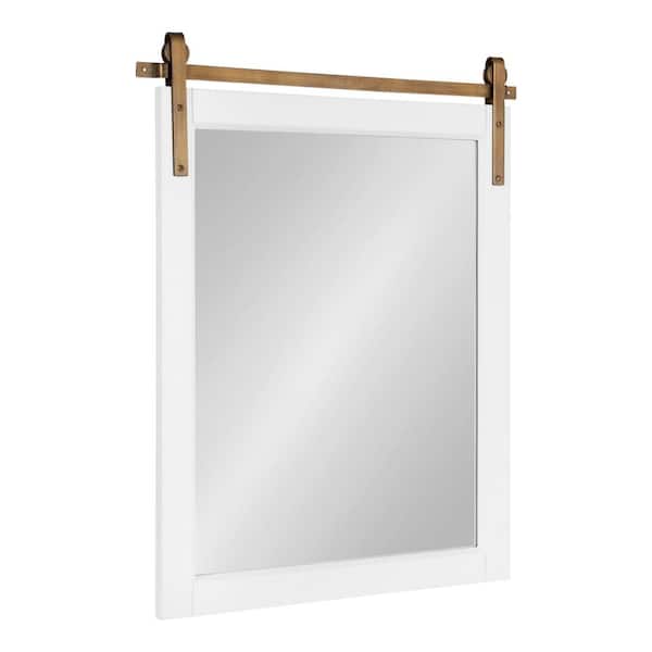 Kate and Laurel Skylan 24.00 in. W x 30.25 in. H White Rectangle Glam Framed Decorative Wall Mirror