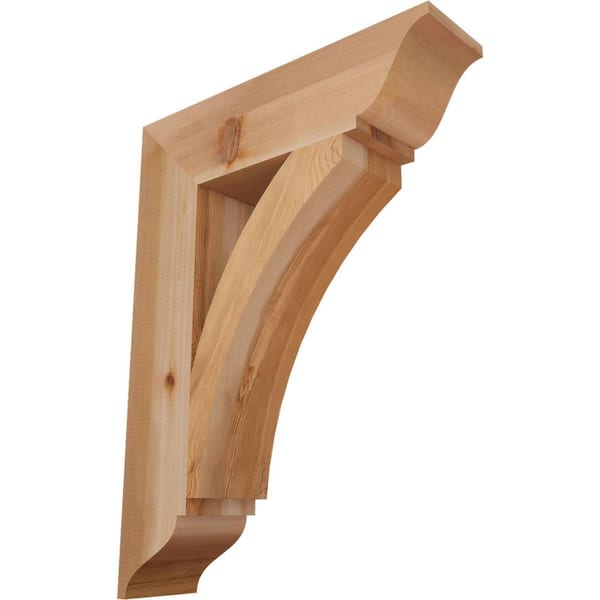 Ekena Millwork 5.5 in. x 32 in. x 24 in. Western Red Cedar Thorton Traditional Smooth Bracket