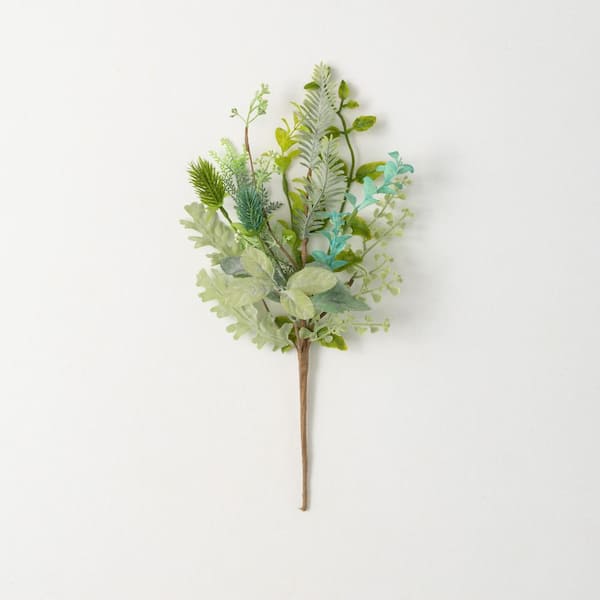 SULLIVANS 17.5" Mixed Botanical Leafy Pick; Multicolor