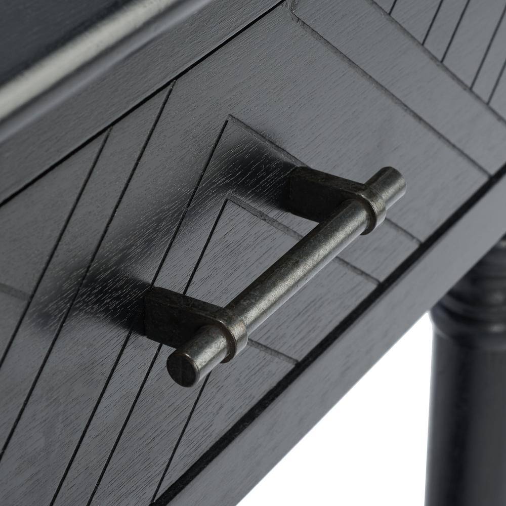 Peyton Black Wood and Metal Hallway Table with Storage