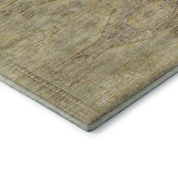 Mayfield Premium Machine Washable Abstract AMF1631 Aloe 8 ft. x 10 ft. Area Rug