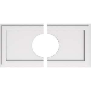 26 in. W x 13 in. H x 7 in. ID x 1 in. P Rectangle Architectural Grade PVC Contemporary Ceiling Medallion (2-Piece)