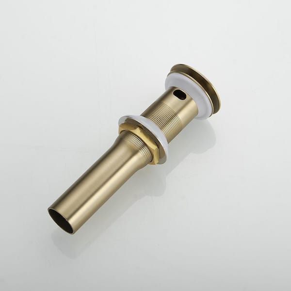 Bathroom Sink Pop-Up Drain With Overflow in Brushed Gold