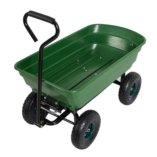 1100 lbs. Capacity Mesh Steel Garden Cart in Green with Removable Sides and  Wheels