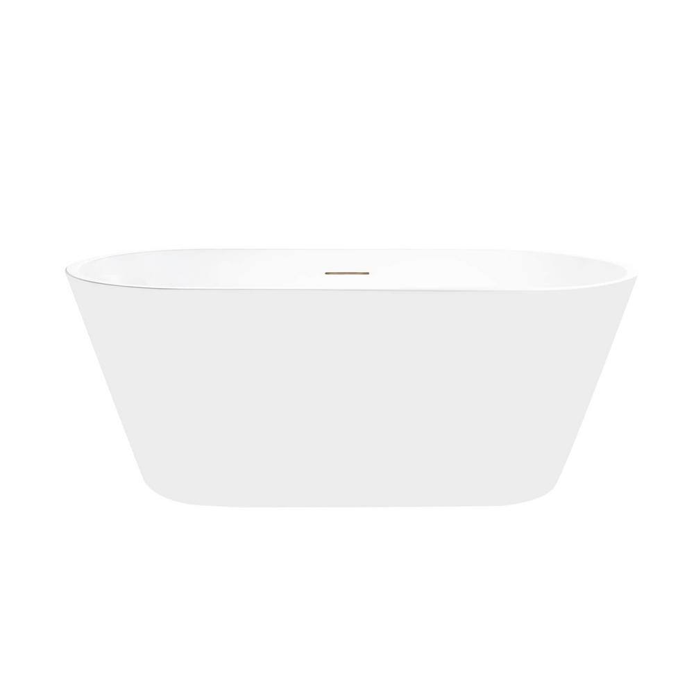 Iris 59" White Freestanding Acrylic Soaking Bathtub