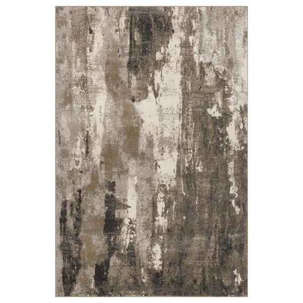 Unbranded Beige Polypropylene 8 ft. x 10 ft. Abstract Indoor Area Rug