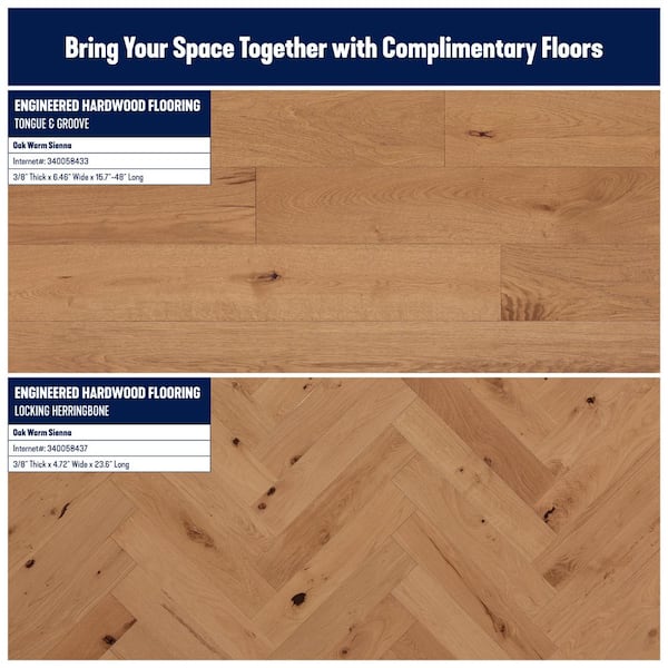 Bruce Time Honored Herringbone Sienna Oak 3/8 in. T x 4.72 in. W T