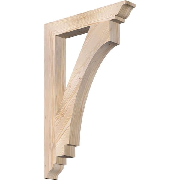 Ekena Millwork 3.5 in. x 36 in. x 24 in. Douglas Fir Imperial Traditional Smooth Bracket