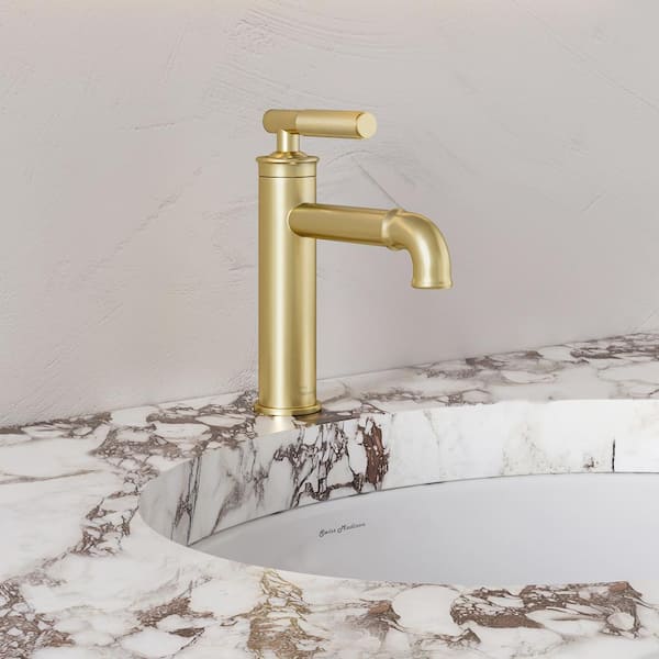 Swiss Madison Avallon Single Handle Single Hole Bathroom Faucet in Brushed Gold