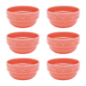 Mendi 16.91 oz. Coral Earthenware Soup Bowls (Set of 6)