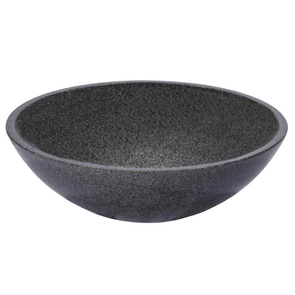 Sesame Gray Granite Circular Wall-Mount Bathroom Sink