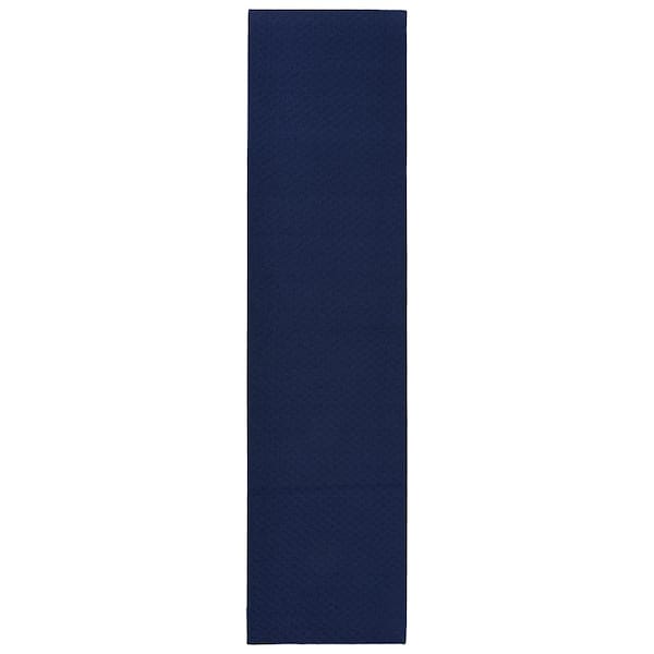 Garland Rug Town Square Navy 3 ft. x 12 ft. Geometric Runner Rug