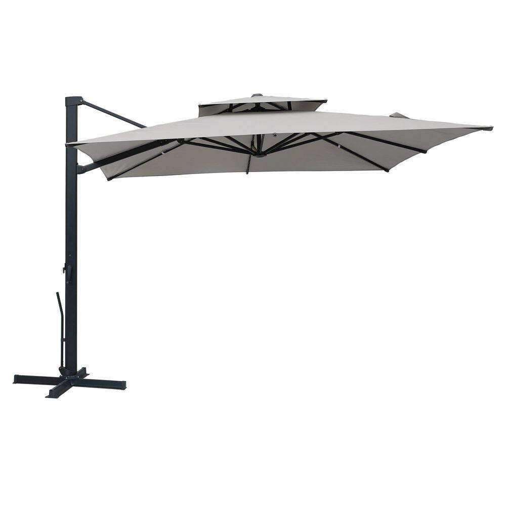 10 ft. x 10 ft. Square Aluminum 360° Rotation Outdoor Patio Cantilever Umbrella in Gray price history on PriceWatchPro