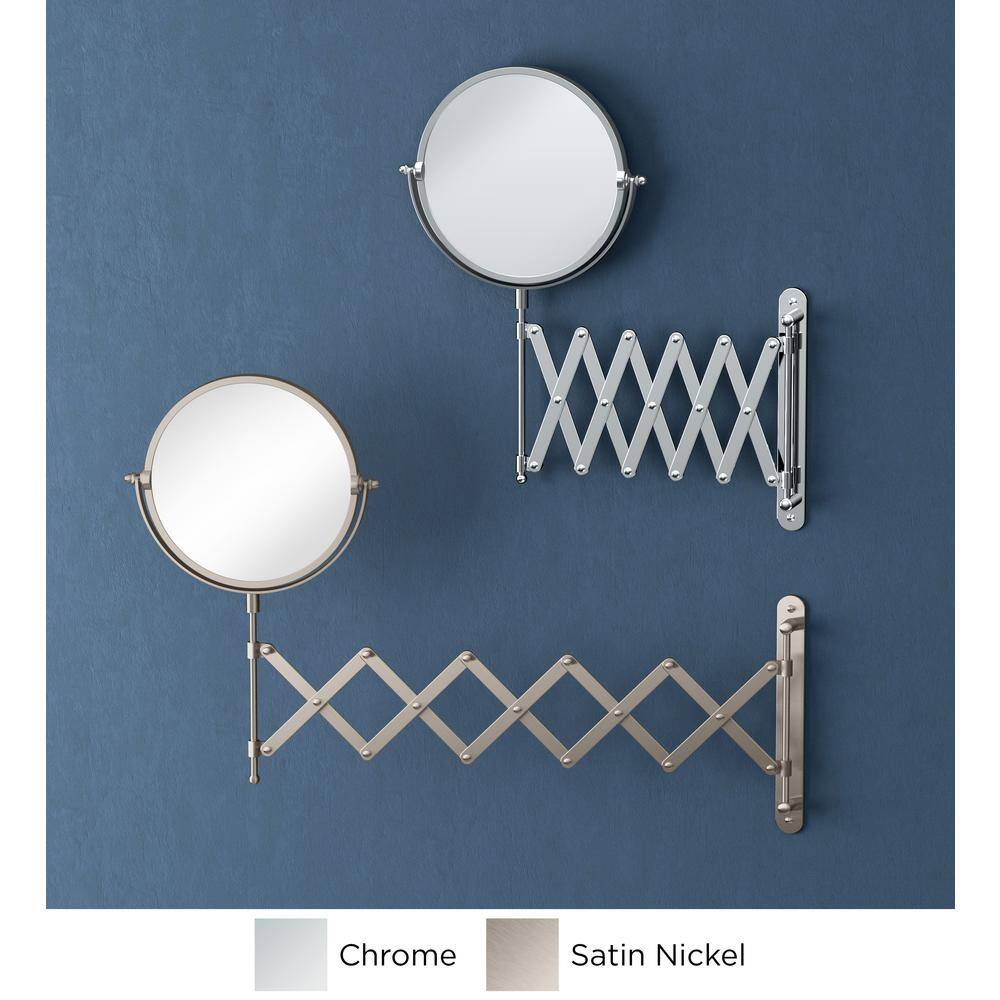 Chrome Accordion Arm Wall Mounted Magnifying Mirror