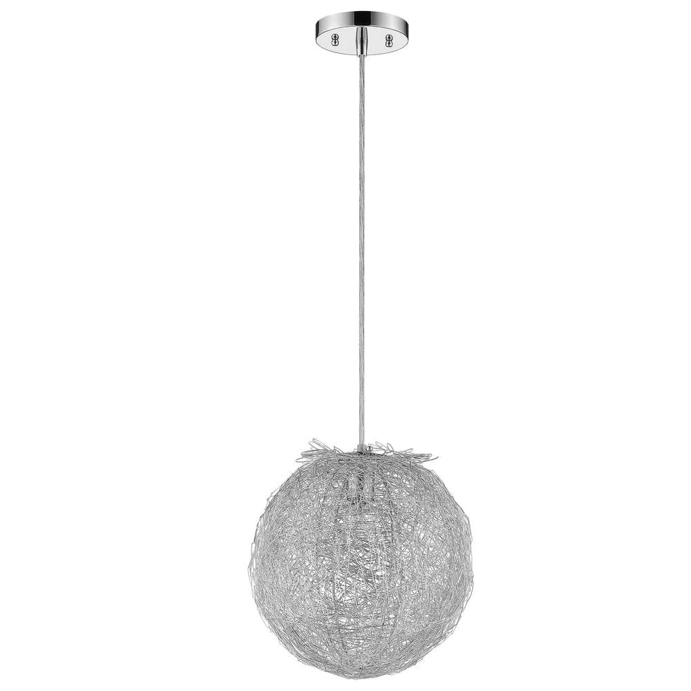 75-Watt 1-Light Chrome Pendant Light with Metal, No Bulbs Included price history on PriceWatchPro