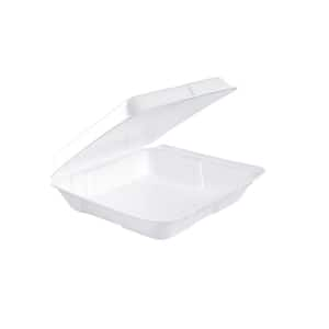 White Foam Hinged Lid Containers, 8 x 8 x 2.25,200/Carton