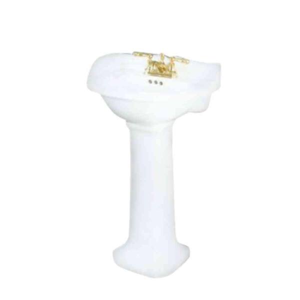 St. Thomas Creations Barrymore Petite Pedestal Lavatory-White-DISCONTINUED