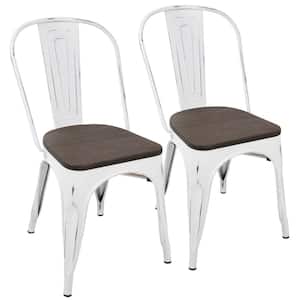 Oregon Vintage White and Espresso Dining Chair (Set of 2)