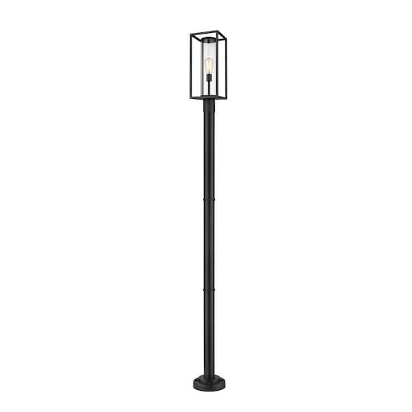 Unbranded Dunbroch 1-Light Black 101.5 in. Aluminum Hardwired Outdoor Weather Resistant Post Light Set with No Bulb Included