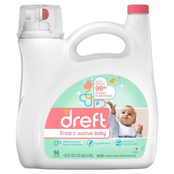 Dreft 138 oz. Active Baby Stage-2 Liquid Laundry Detergent (96-Loads)