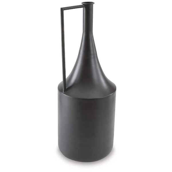 Signature DESIGN BY ASHLEY Zainforth 20 in. Brown Metal Bottle Decorative Vase