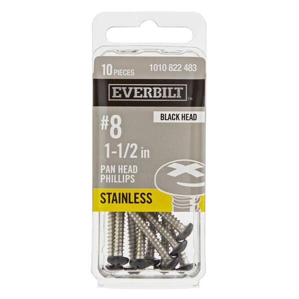 Albany County Fasteners #6 X 1" Phillips Pan Head Sheet Metal Screws – Black Oxide Stainless – Qty 100