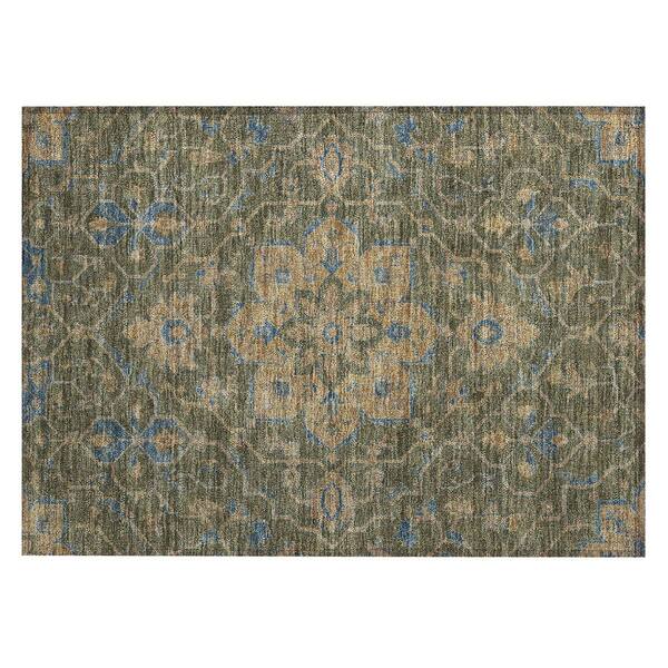 Chantille Machine Washable Indoor/Outdoor Abstract ACN3027 Olive 2 ft. x 3 ft. Accent Rug