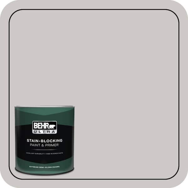 BEHR ULTRA 1 qt. #PPU26-09 Gray Cloth Semi-Gloss Enamel Exterior Paint & Primer