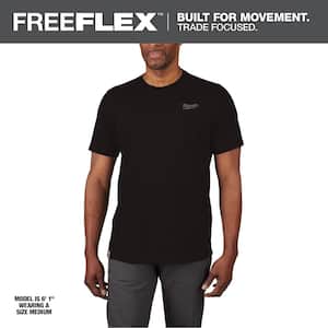 Men's 3X-Large Black Cotton/Polyester Short-Sleeve Hybrid Work T-Shirt