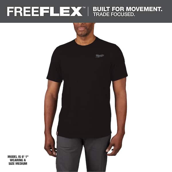 Milwaukee Men's Medium Black Cotton/Polyester Short-Sleeve Hybrid Work T-Shirt
