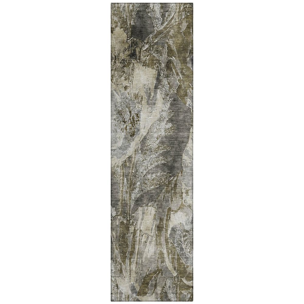 Chantille Machine Washable Indoor/Outdoor Abstract ACN2798 Pewter 2 ft. x 7 ft. Runner Rug price history on PriceWatchPro