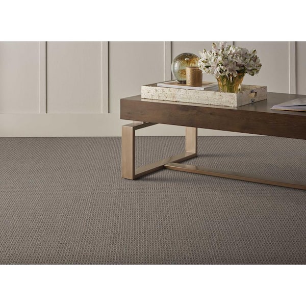 Shenadoah Flint Gray 12 ft. 24 oz. Wool Loop Installed Carpet