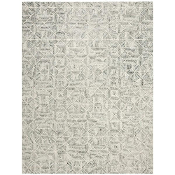 SAFAVIEH Abstract Green/Ivory 10 ft. x 14 ft. Diamond Geometric Area Rug