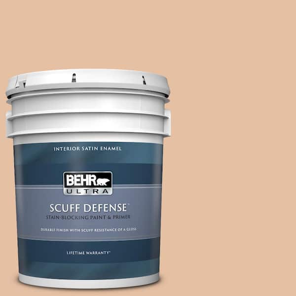 BEHR ULTRA 5 gal. #BIC-01 Fabulous Fawn Extra Durable Satin Enamel Interior Paint & Primer