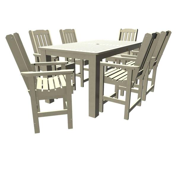 Unbranded Glennville 7-Pieces Recycled Plastic Outdoor Counter Dining Set