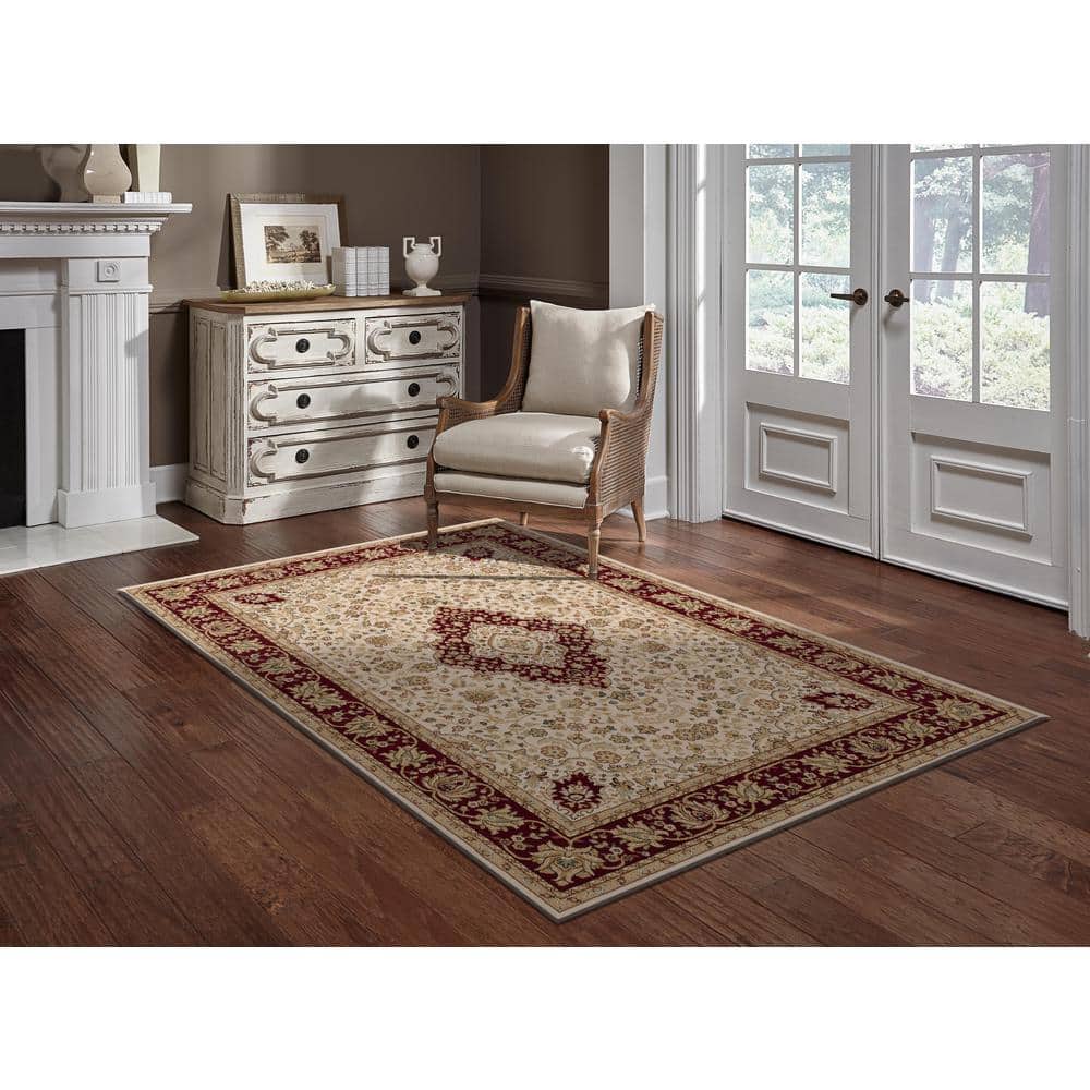 Regal Red Oriental 8' x 10' Easy-Care Synthetic Rug