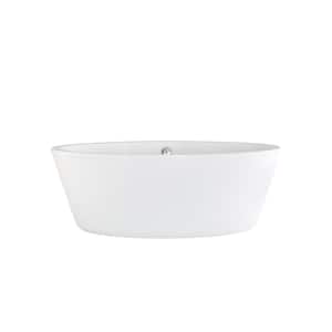 Betsy 67 in. Acrylic Freestanding Flatbottom Non-Whirlpool Bathtub in White