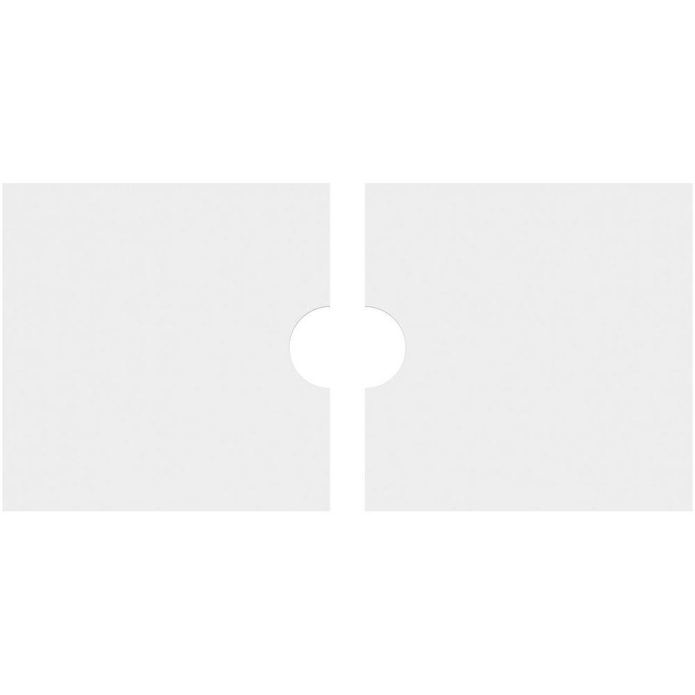 White PVC Contemporary Rectangle Ceiling Medallion, 24" x 12"
