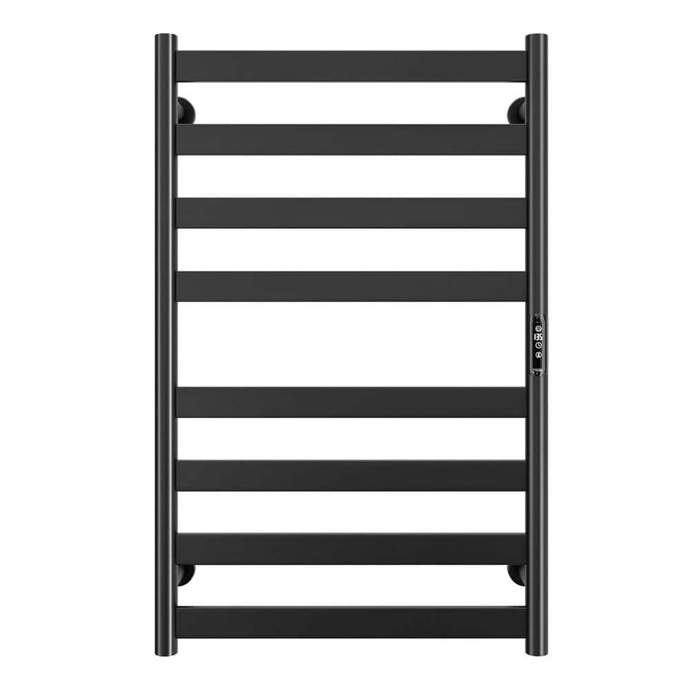Electric Heated Towel Rack in Matt Black, Flexible Timing Options, Wall Mounted for Bathroom Holds Upto 8 Towels price history on PriceWatchPro