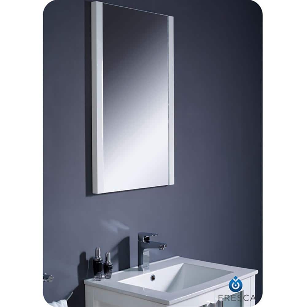 24" Modern White Engineered Wood Bathroom Vanity with Integrated Ceramic Sink