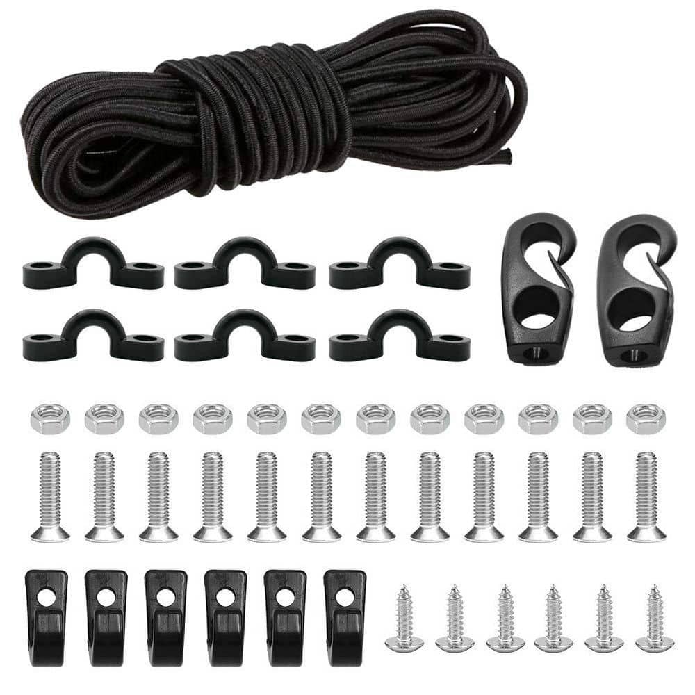 8-Foot 1/4-Inch Marine Grade Elastic Bungee Cord with J Hooks Tie Down Pad Eyes for Kayak Boat Canoe Rigging Kit price history on PriceWatchPro