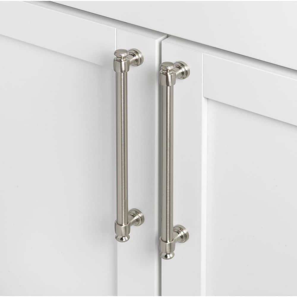 Satin Nickel 6-1/4 Inch Modern Bar Pull with Mounting Hardware
