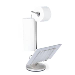Home Basics Swirl Satin Nickel Freestanding Single Post Toilet Paper Holder  with Storage in the Toilet Paper Holders department at