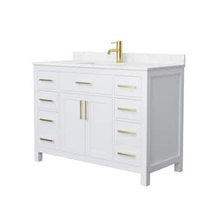Beckett 48 in. W x 22 in. D x 35 in. H Single Sink Bathroom Vanity in White with Carrara Cultured Marble Top