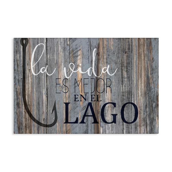 Stupell Industries Life at the Lake by Kim Allen Gallery Wrapped Unframed Typography Graphic Art Print 20 in. x 30 in.