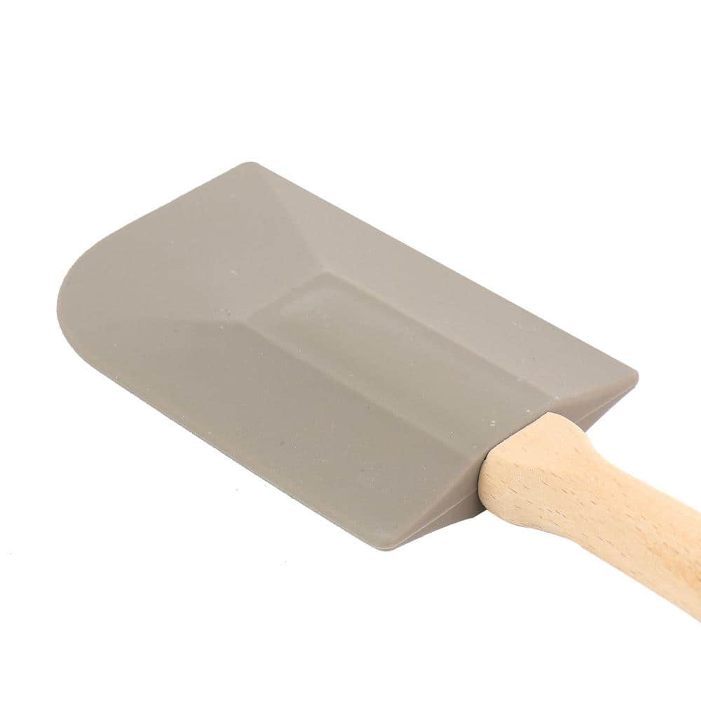 Gray Silicone Spatula with Beech Wood Handle, 11in